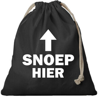 Bellatio Decorations 1x Halloween/ Sint Maarten canvas tasje Snoep Hier zwart met koord 25 x 30 cm