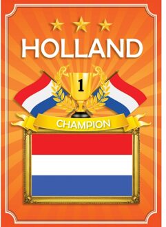 Bellatio Decorations 1x Oranje Holland poster - EK/ WK oranje artikelen Multi
