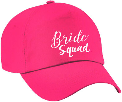 Bellatio Decorations 1x Roze vrijgezellenfeest petje Bride Squad sierlijk dames Fuchsia