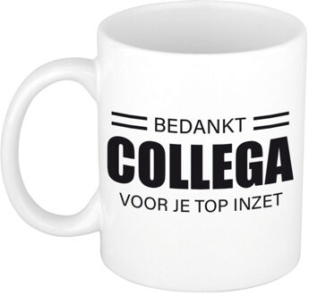 Bellatio Decorations 1x stuks collega cadeau mok / beker bedankt collega voor je top inzet - feest mokken Multikleur