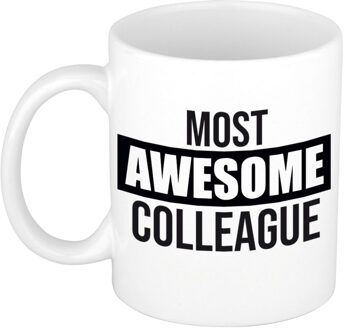Bellatio Decorations 1x stuks collega cadeau mok / beker most awesome colleague Multi
