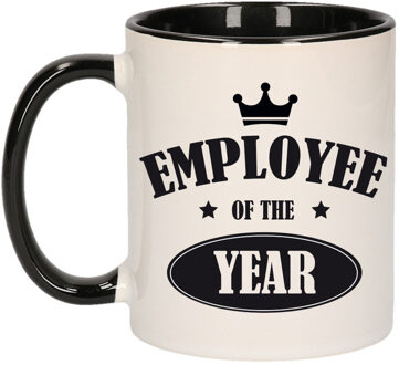 Bellatio Decorations 1x stuks collega cadeau mok / beker zwart employee of the year