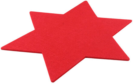 Bellatio Decorations 1x stuks ster vormige placemats rood 25 cm van kunststof - Placemats