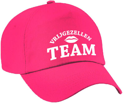 Bellatio Decorations 1x Vrijgezellen Team vrijgezellen petje roze dames - Verkleedhoofddeksels