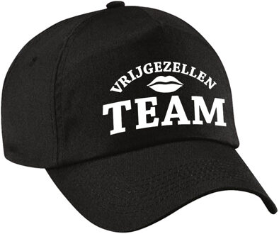 Bellatio Decorations 1x Vrijgezellen Team vrijgezellen petje zwart dames - Verkleedhoofddeksels