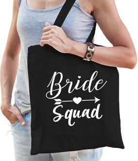 Bellatio Decorations 1x Vrijgezellenfeest Bride Squad tasje zwart/ goodiebag dames