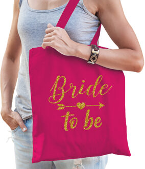 Bellatio Decorations 1x Vrijgezellenfeest Bride to be tasje roze/goud goodiebag dames