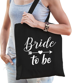 Bellatio Decorations 1x Vrijgezellenfeest Bride to be tasje zwart/ goodiebag dames