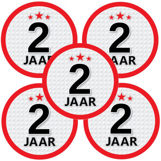 Bellatio Decorations 2 jaar leeftijd sticker - 10x - rond - Dia 15 cm - 2 jaar verjaardag - jubileum - leeftijd versierin