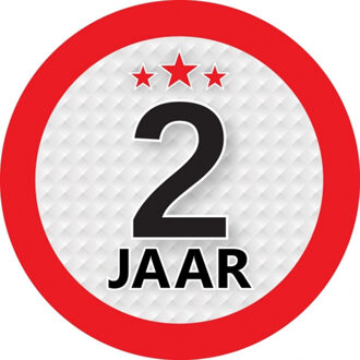 Bellatio Decorations 2 jaar leeftijd sticker - rond - Dia 9 cm - 2 jaar verjaardag - jubileum - leeftijd versiering