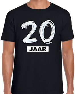 Bellatio Decorations 20 jaar verjaardag cadeau t-shirt zwart voor heren L - Feestshirts