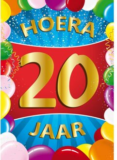 Bellatio Decorations 20 jaar verjaardag versiering poster - 59 x 84 cm - feestartikelen - Feestposters Multikleur