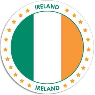 Bellatio Decorations 20x Ierland sticker rond 14,8 cm - Ierse vlag - Landen thema decoratie feestartikelen/versieringen