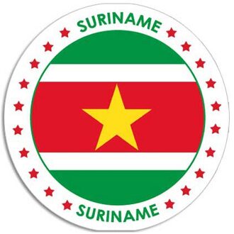 Bellatio Decorations 20x Suriname sticker rond 14,8 cm - Surinaamse vlag - Landen thema decoratie feestartikelen/versieringen