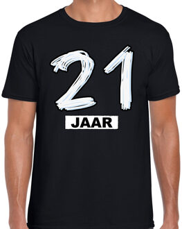 Bellatio Decorations 21 jaar verjaardag cadeau t-shirt zwart voor heren 2XL - Feestshirts