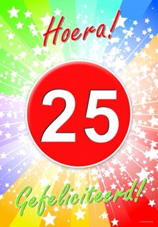 Bellatio Decorations 25 jaar verjaardag poster - Feestposters Multikleur