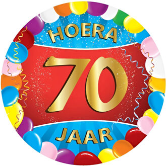 Bellatio Decorations 25x Vrolijk gekleurde viltjes 70 jaar - Bierfiltjes Multikleur