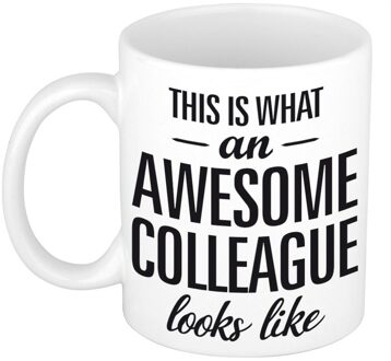 Bellatio Decorations 2x Awesome colleague cadeau mok / beker voor collega 300 ml