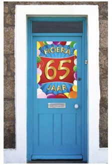 Bellatio Decorations 2x stuks 65 jaar mega deurposter