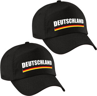 Bellatio Decorations 2x stuks Duitsland/Deutschland landen pet/baseball cap zwart volwassenen
