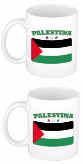 Bellatio Decorations 2x stuks mok / beker Palestijnse vlag 300 ml