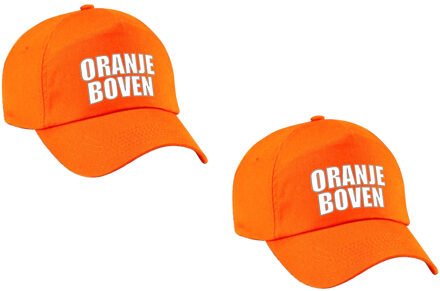 Bellatio Decorations 2x stuks nederland fan cap / pet - oranje boven - volwassenen - EK / WK - Holland supporter petje / kleding