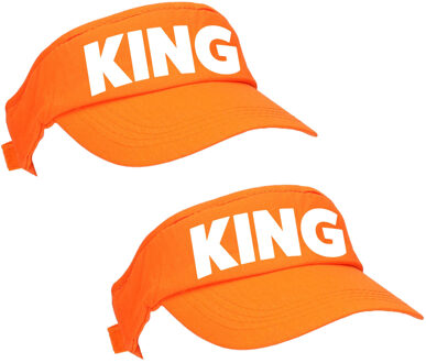 Bellatio Decorations 2x stuks oranje King zonneklep met Nederlandse vlag voor Koningsdag/ EK/ WK