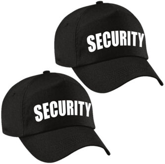 Bellatio Decorations 2x stuks zwarte security verkleed pet / cap voor kinderen