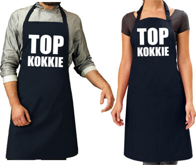 Bellatio Decorations 2x Top kokkie cadeau keukenschort navy or dames en heren