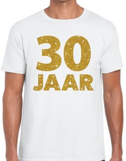 Bellatio Decorations 30 jaar goud glitter verjaardag/jubileum kado shirt wit heren L
