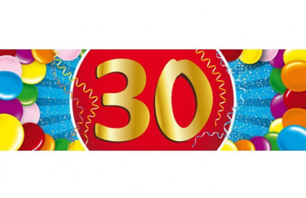 Bellatio Decorations 30 jaar leeftijd sticker - 19 x 6 cm - verjaardag - jubileum - versiering