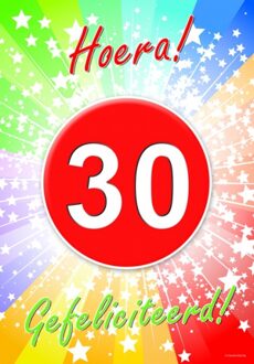 Bellatio Decorations 30 jaar verjaardag poster - Feestposters Multikleur