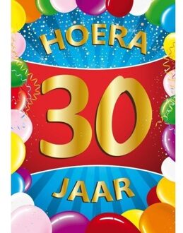 Bellatio Decorations 30 jaar verjaardag versiering poster - 59 x 84 cm - feestartikelen - Feestposters Multikleur