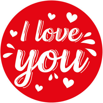Bellatio Decorations 30x Onderzetters I love you met hartjes romantische Valentijn onderleggers