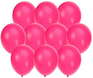 Bellatio Decorations 30x stuks Neon roze party ballonnen 27 cm - Ballonnen