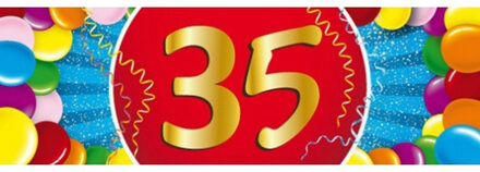 Bellatio Decorations 35 jaar leeftijd sticker 19 x 6 cm - 35 jaar verjaardag/jubileum versiering