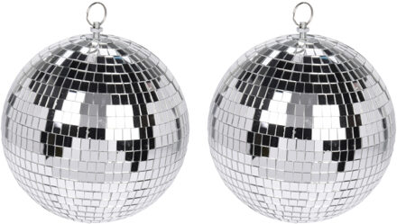 Bellatio Decorations 3x Grote zilveren disco kerstballen discoballen/discobollen glas/foam 15 cm - Discoballen kerstballen - kerstversiering