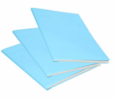 Bellatio Decorations 3x Rol kraft kaftpapier lichtblauw 200 x 70 cm