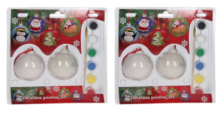 Bellatio Decorations 3x stuks dIY Kerstballen maken set met 2x kerstballen