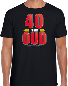 Bellatio Decorations 40 is niet oud cadeau t-shirt - zwart - voor heren - 40e verjaardag kado shirt / outfit XL