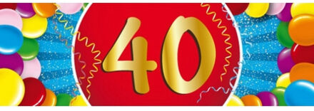 Bellatio Decorations 40 jaar leeftijd sticker 19 x 6 cm - 40 jaar verjaardag/jubileum versiering