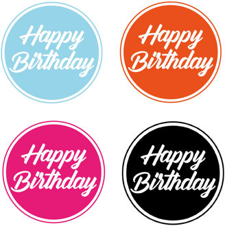 Bellatio Decorations 40x stuks gekleurde Happy Birthday thema bierviltjes/onderzetters - Bierfiltjes Multikleur