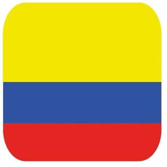 Bellatio Decorations 45x Onderzetters voor glazen met Colombiaanse vlag - Bierfiltjes Multikleur