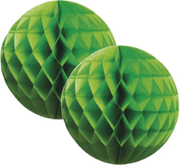 Bellatio Decorations 4x Papieren kerstballen groen 10 cm Kerstversiering - Kerstboomversiering - Kerstballen van papier