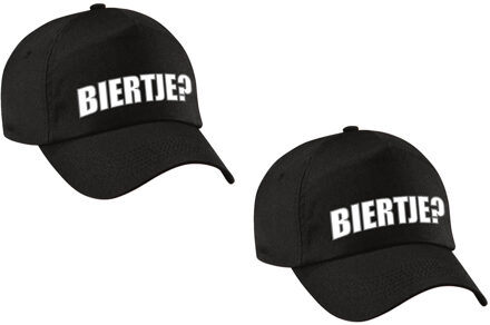 Bellatio Decorations 4x stuks biertje feest pet / cap zwart voor volwassenen