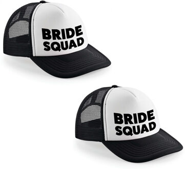 Bellatio Decorations 4x stuks bride Squad vrijgezellen snapback cap/ truckers petje zwart dames