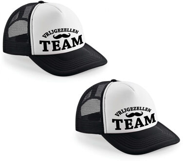 Bellatio Decorations 4x stuks vrijgezellen Team vrijgezellen snapback cap/ truckers petje zwart heren