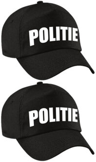 Bellatio Decorations 4x stuks zwarte politie agent verkleed pet / cap voor kinderen