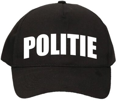 Bellatio Decorations 4x stuks zwarte politie agent verkleed pet / cap voor volwassenen