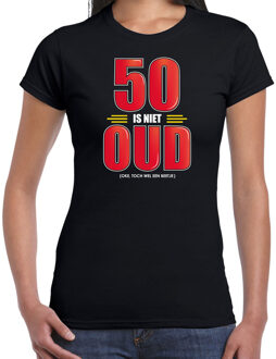 Bellatio Decorations 50 is niet oud cadeau t-shirt - zwart - voor dames - 50e verjaardag kado shirt / outfit / Sarah 2XL